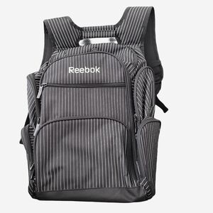 NWOT Large Unisex Reebok Black/White Stripe Backpack